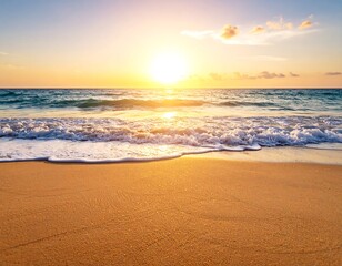 Golden sunset on a tropical beach