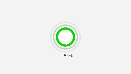 98 percent circle loading icon. diagrams circle loading bar animation. circle loading icon diagrams modern design concept animation.