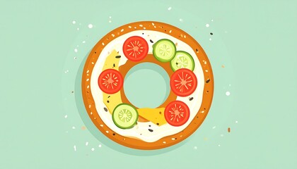 Healthy bagel with toppings
