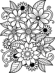 flowers coloring pages for adultes