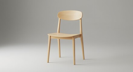 Wooden Chair on White Background