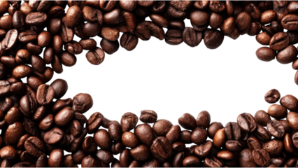 Whole Dark Roasted Coffee Beans in a Creative Frame Layout