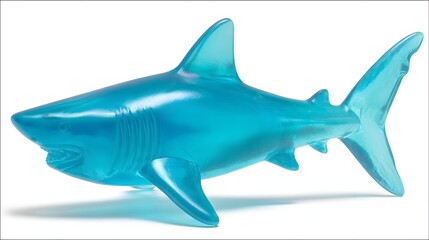 Obraz premium A translucent blue shark figurine.