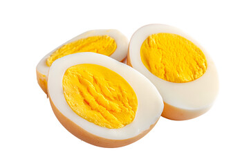 Sliced hard boiled eggs yellow yolks white egg whites healthy food