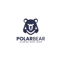 Obraz premium Monochrome Polar Bear Logo Design 3