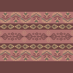 Ikat pattern hand drawn red tone, Motif ethnic floral seamless textil, embroidery, print striped ornament floral, pattern, design for wrapping, silk, scarf, background, textile