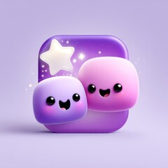 Obraz premium Colorful cartoon characters with sparkly star in playful design concept