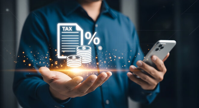 Digital tax management with mobile technology for efficient financial planning and solutions.