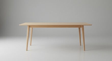 Fototapeta premium Modern Wooden Dining Table on White Background