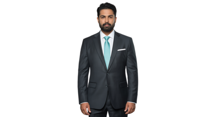 Professional man in suit portrait for business headshot or corporate image use on transparent background
