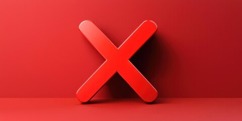 Obraz premium Error and mistake icon in red with 