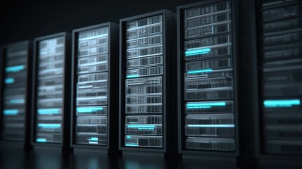 Data center servers technology hub digital infrastructure high-tech environment futuristic viewpoint server management