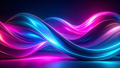 Obraz premium Elegant flowing layered shapes with neon glow