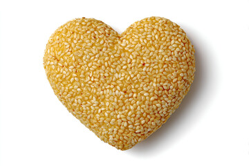 Heart shaped sesame seed treat sweet bakery food