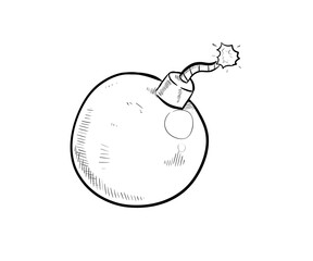 bomb digital drawing illustration white background