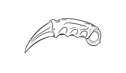 karambit digital drawing illustration white background