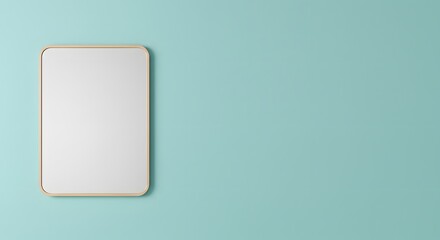 Blank Mirror on Teal Wall - Minimalist Interior Design