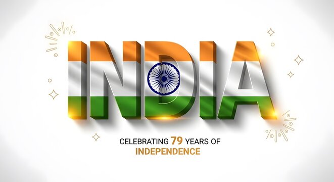 79 Years of Indian Independence Typography