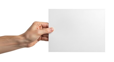 Obraz premium White Paper Sheet Hold by a Human Hand