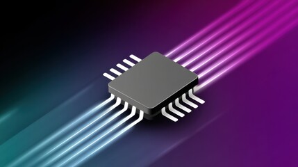 Event showcasing innovative technology microchip design digital space graphic visualization futuristic perspective
