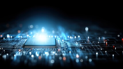 Technological advancement showcase digital realm visual artwork futuristic environment close-up view innovation concept