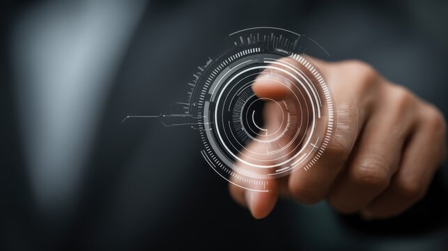 Interactive technology innovation modern office digital interface futuristic environment close-up view user engagement