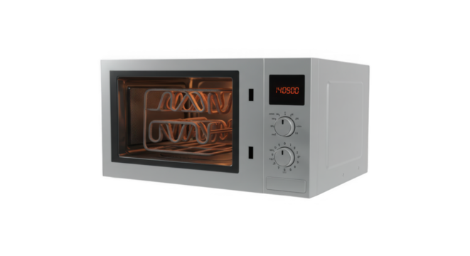 Compact Countertop Convection Microwave Oven PNG Digital Display Perfect for Kitchens