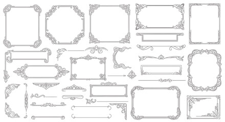 Collection of Ornate Decorative Frames and Borders