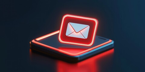 Text message icon with error alert pop-up