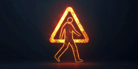 Unsafe behavior symbol with warning icon illustration