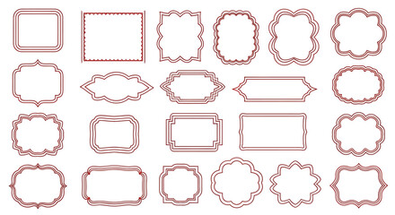 Collection of Twenty Decorative Maroon Frames
