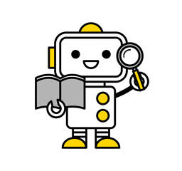 AI、ロボットのアイコンイラスト / 勉強 / ベクター