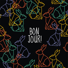 cute colorful bunny bonjour vector seamless.eps © atap
