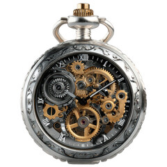 Intricate Steampunk Pocket Watch with Exposed Gears