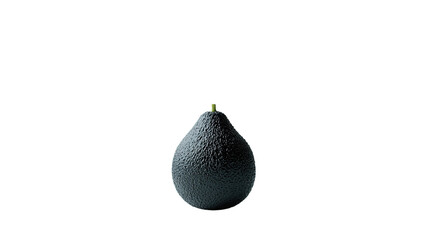 A single ripe avocado with textured skin and a small stem, shown in a minimalist style.