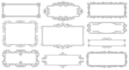 Obraz premium Elegant Collection of Ornate Decorative Frames with Intricate Floral Designs