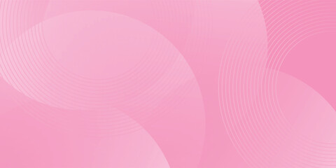 Minimalist banner background pastel pink and white gradations. Circle effect style geometric