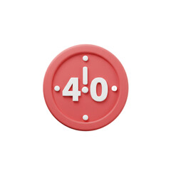 A vibrant clock icon displaying the number forty, symbolizing a timer or a significant milestone.