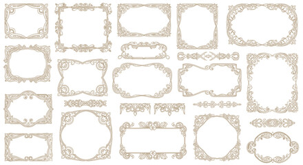 Ornate Vintage Frames and Dividers Collection with Intricate Floral and Scrollwork Designs