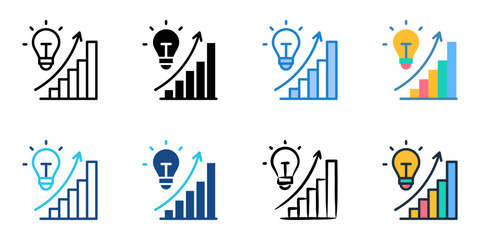 Growth Hacking icon set multiple style collection 
