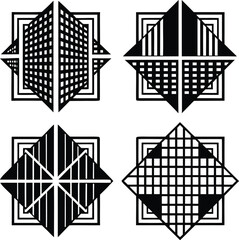 Geometric Architectural and Building Facade Vector Graphics