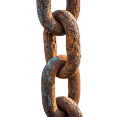Obraz premium Rusty Metal Chain Isolated Macro