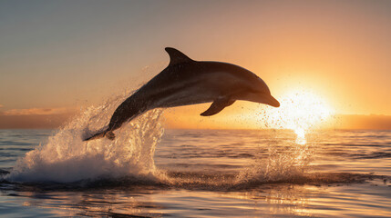 Obraz premium dolphin jumping into water