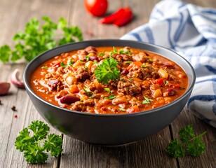 Hearty chili in a bowl (2)