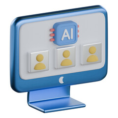 Digital Twin Model 3D Icon Colorful Style