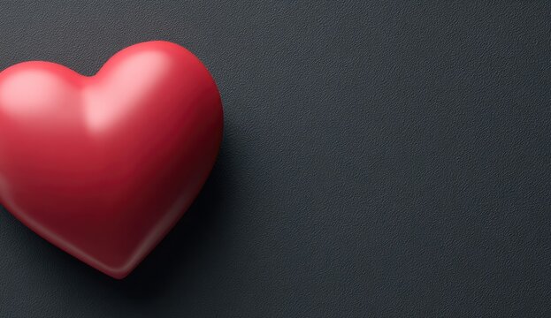 Red heart on dark gray background (1)