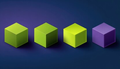 Obraz premium Four colored cubes in a row