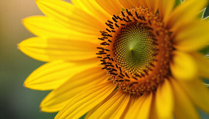 Obraz premium Close-up of vibrant sunflower petals with detailed center 