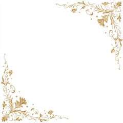 Gold floral corner decor on white