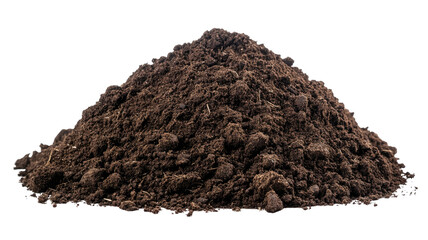 Soil Dirt Pile with Natural Earthy Texture Isolated on White Background